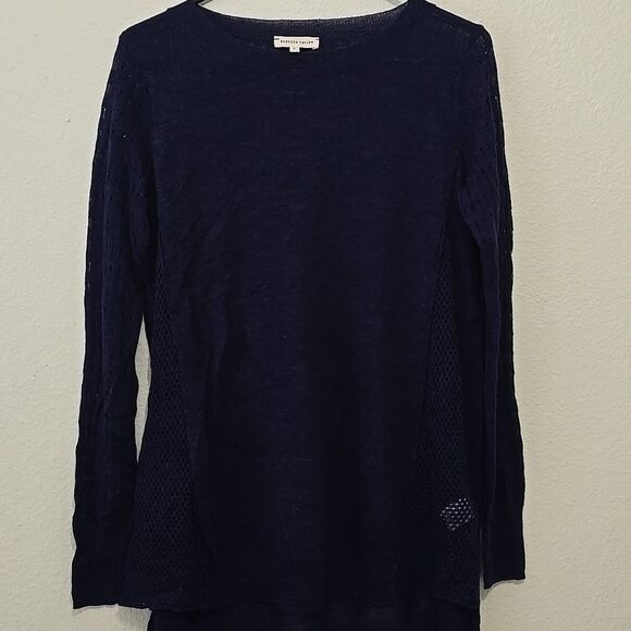 Rebecca Taylor Navy Blue Boho Beachy Open Knit S - Picture 1 of 8